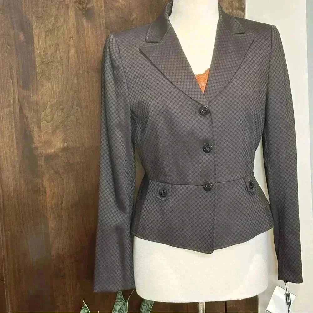 NWT TAHARI Blazer Arthur S. Levine women’s Size 6 cropped business blazer jacket - Picture 3 of 11